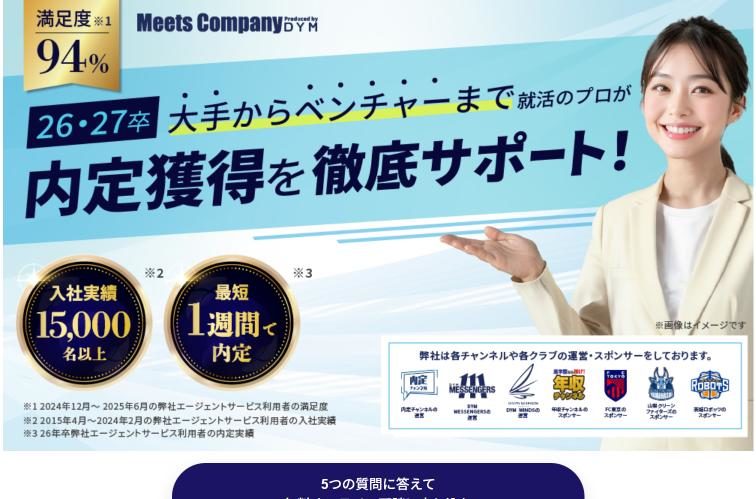 Meets Company（ミーツカンパニー）て、どんな就活エージェント？